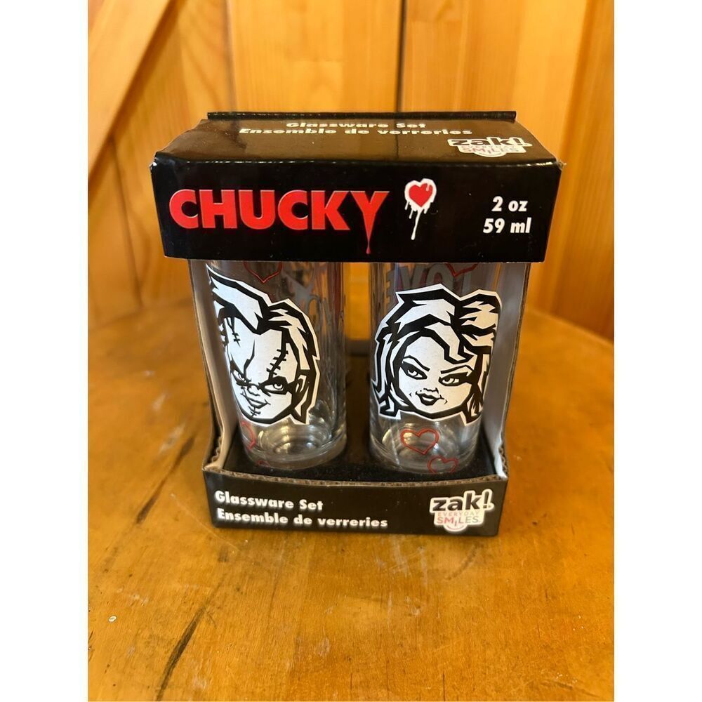 Chucky and Tiffany - Zak Designs 4Pk Mini Glass Shotglasses 4 in. tall (5058)